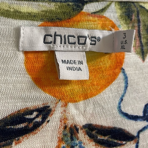 Chico’s notch neck tropical print tee women XL - Picture 7 of 8